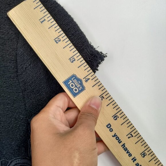 Zara Lace Round Neck Fringe Cap Sleeve  Crepe Mini Dress Medium Black - Picture 12 of 15